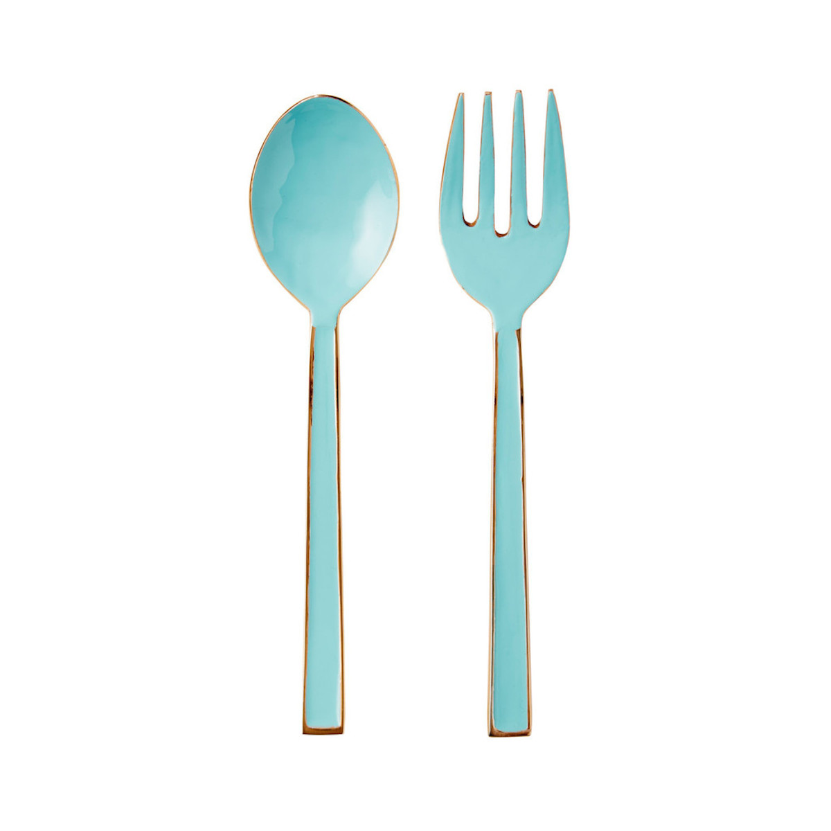 Teal and Rose Gold Salad Servers