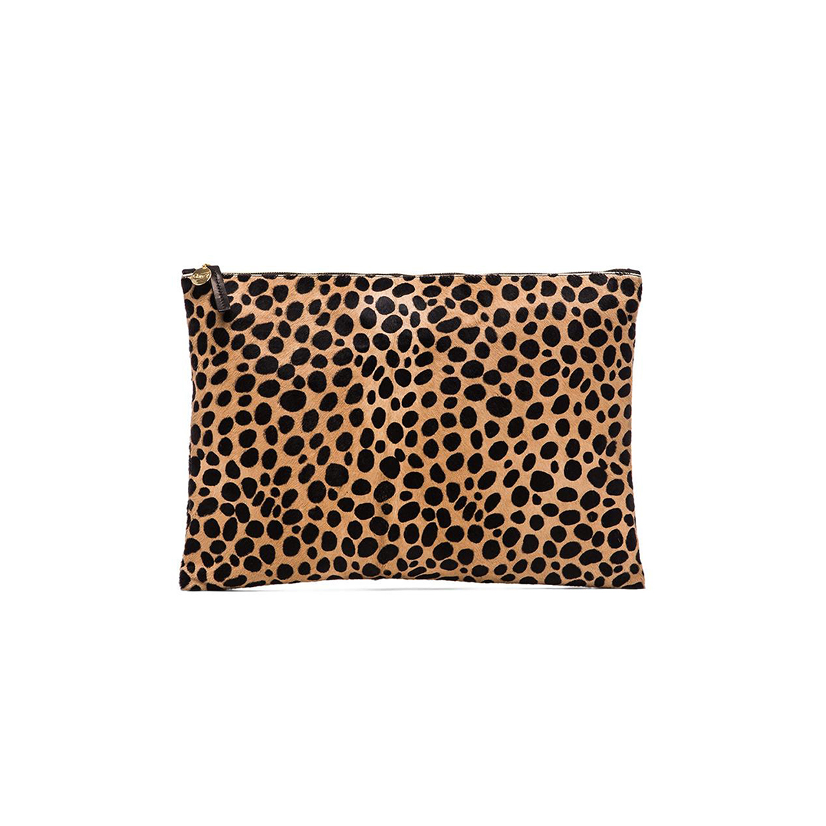 Oversized leopard clutch