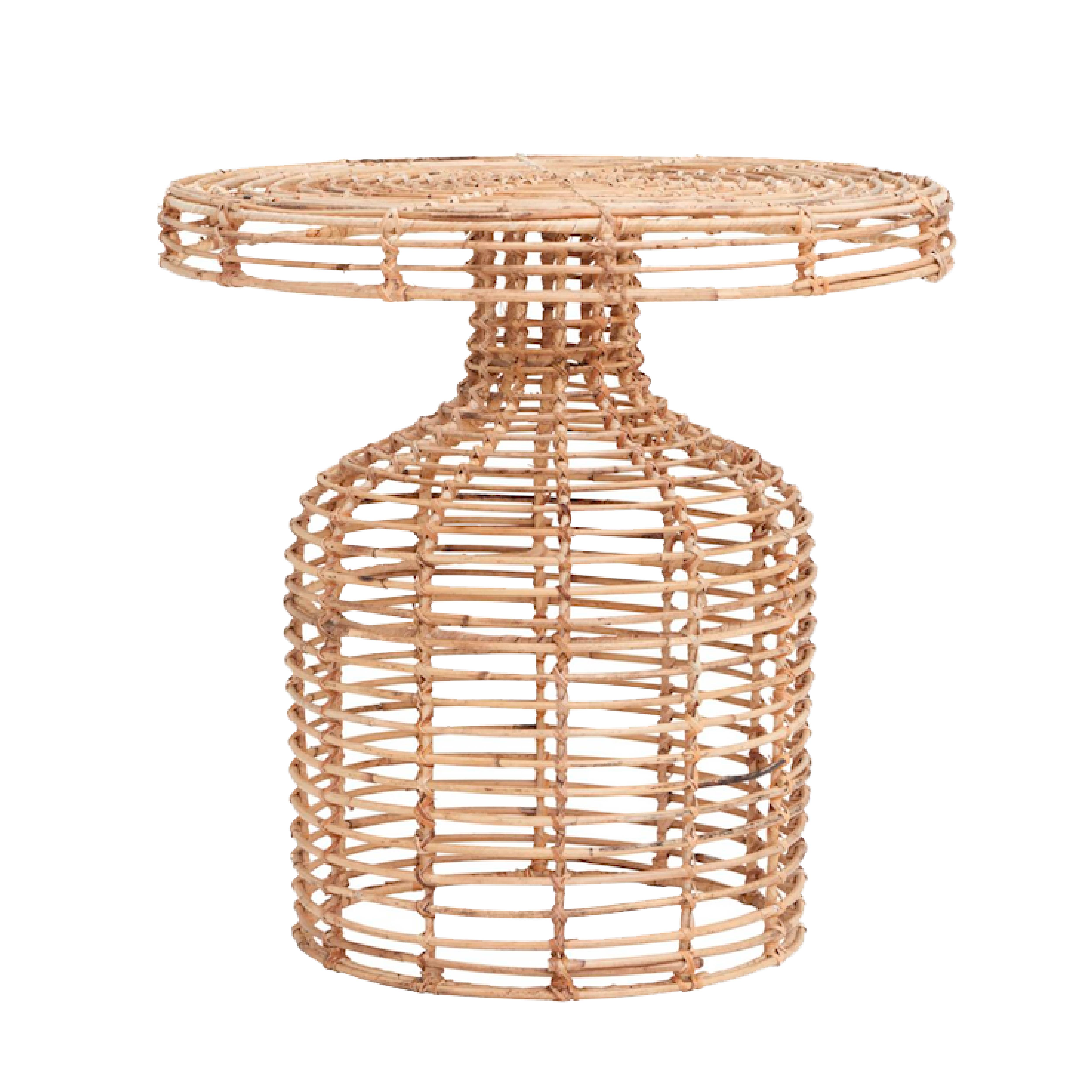 Rattan side table