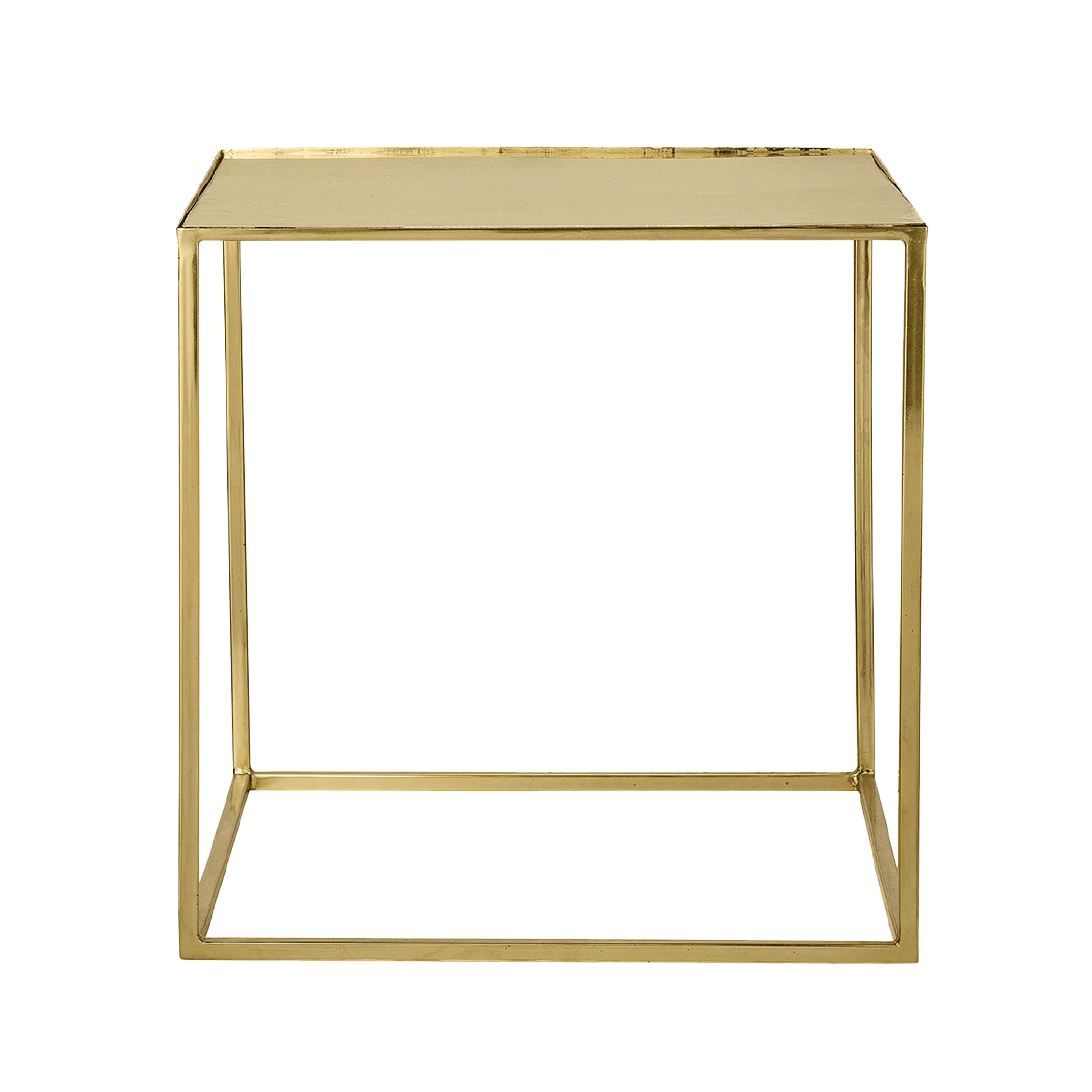 Cube side table in gold