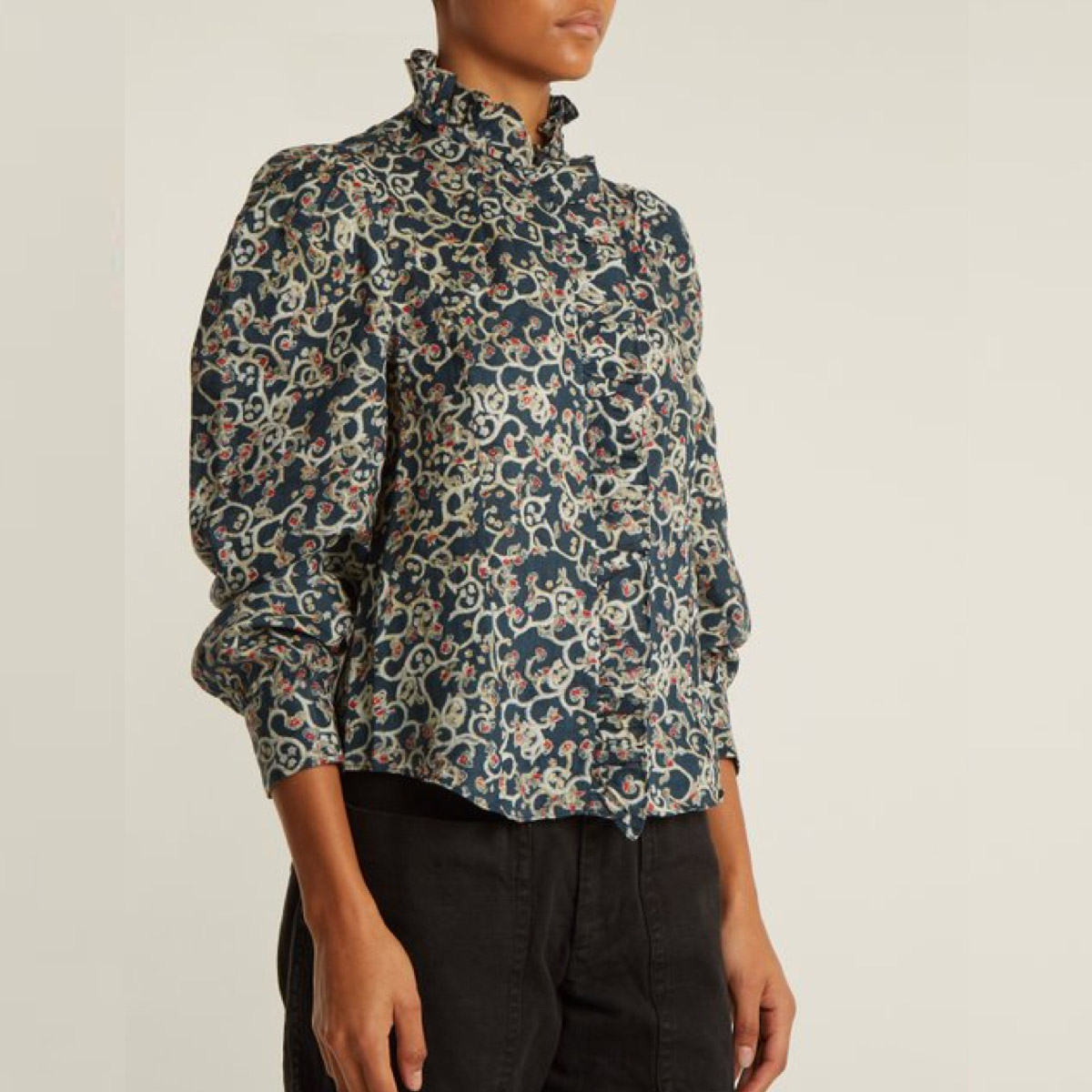 Printed Linen Blouse