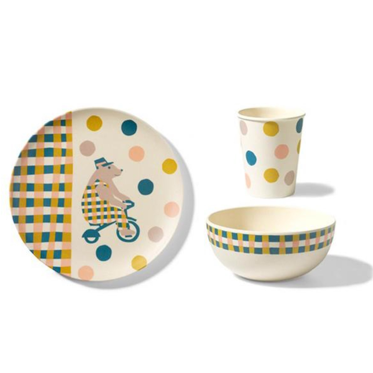 Circus Bear Bamboo Tableware for kids